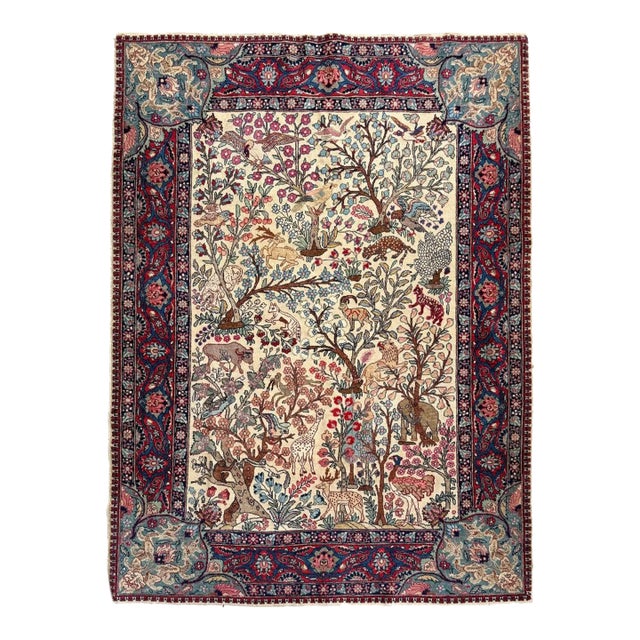 Antique "Paradise Scene" Tabriz, Nature and Art Collide Rug 4.7 x 6.4 For Sale