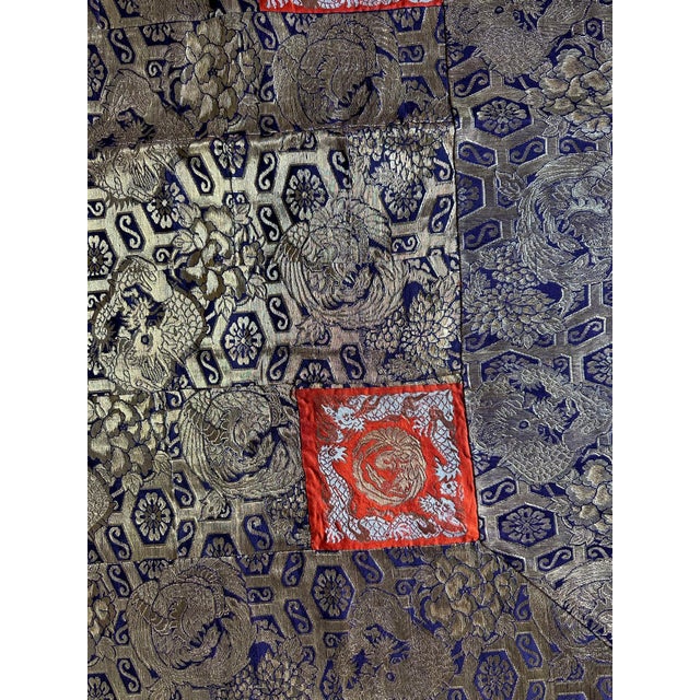 Magnificent Antique Japanese Woven Brocade Kesa Monk's Robe Meiji Period For Sale - Image 15 of 18