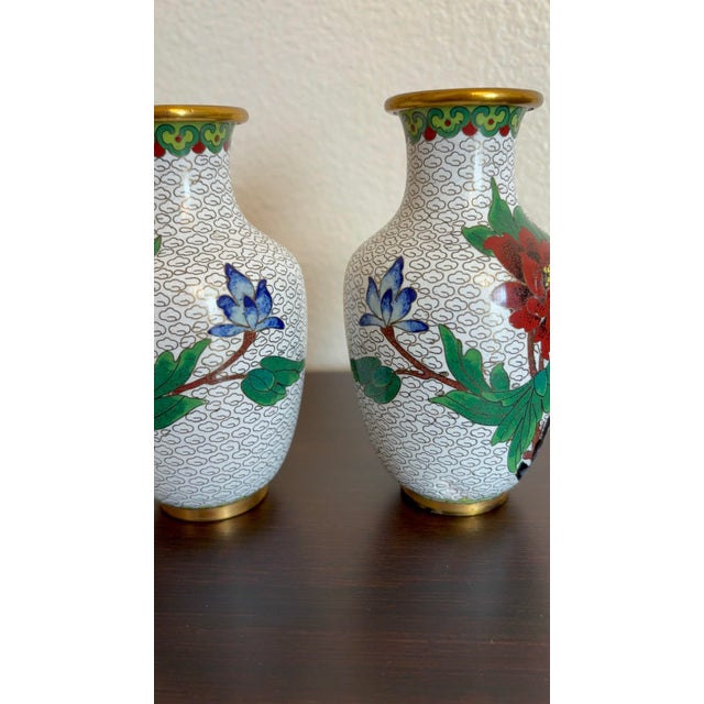 Mid-Century Modern Medium Vintage Chinoiserie Decorative Mid Century Modern Vases, a Pair For Sale - Image 3 of 5