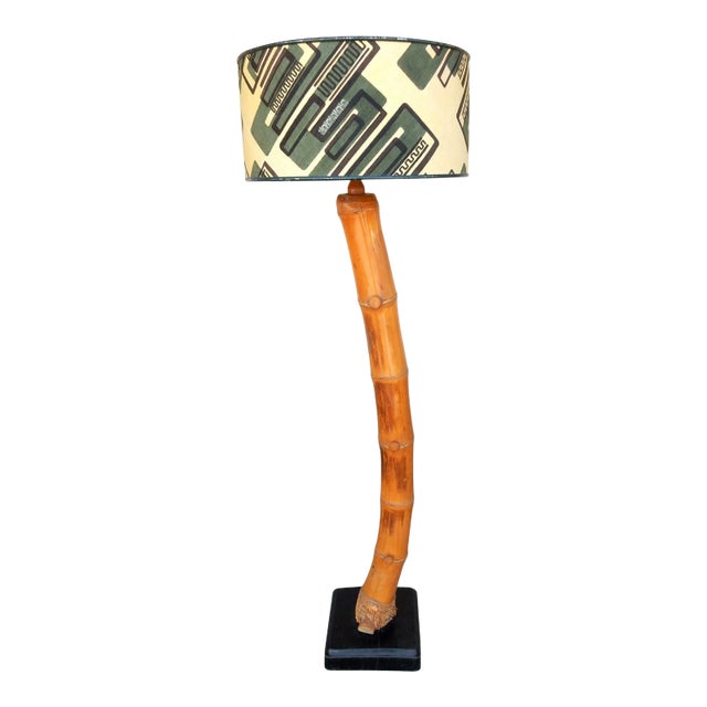1950s Exotic Slanted Bamboo Stem Floor Lamp For Sale
