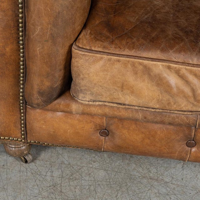 21st Century English Brown Leather Chesterfield Armchair by Halo For Sale - Image 10 of 18
