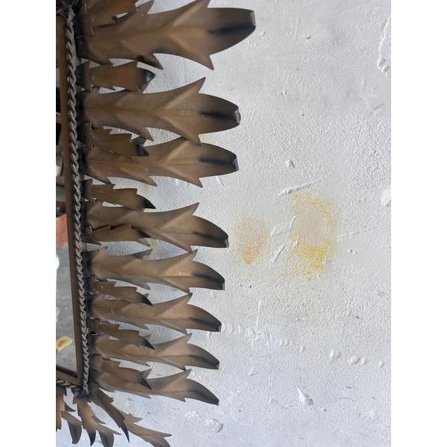 Brutalist Wrought Iron Sunburst Mirror, 1960s For Sale - Image 6 of 8
