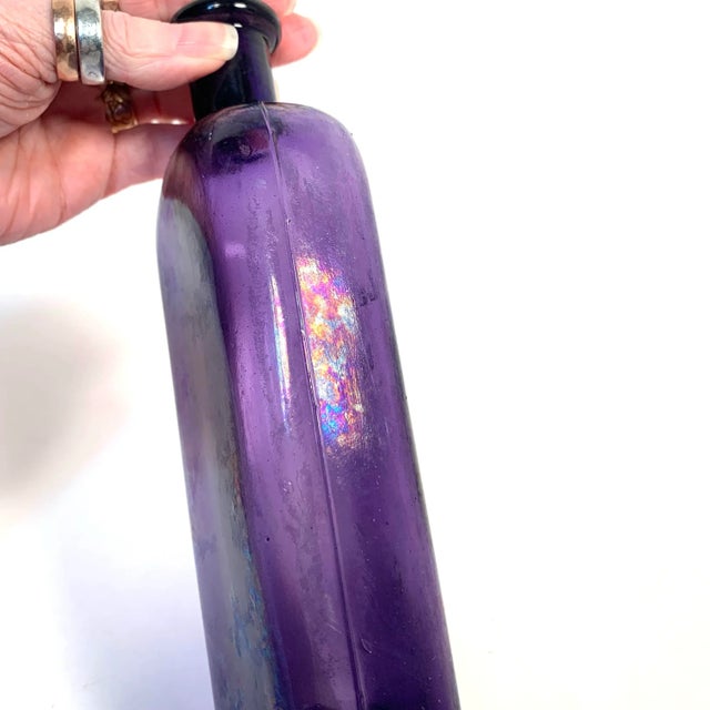 Purple Early 20th Century Larkin Co. Amethyst Glass Bottle Art Nouveau For Sale - Image 8 of 12