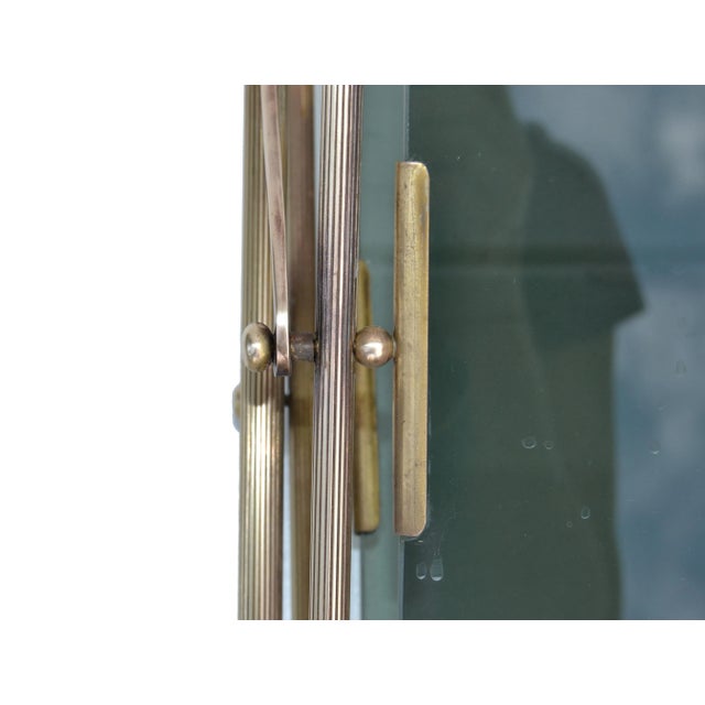 Jacques Adnet French Neoclassical Brass & Smoked Glass Magazine Rack For Sale - Image 9 of 13