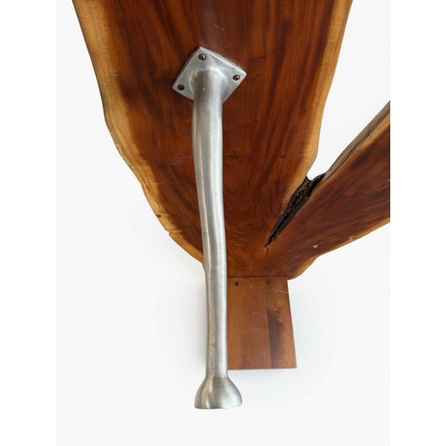 Live Edge Walnut Coffee Table With Sculptural Metal Legs For Sale - Image 4 of 6