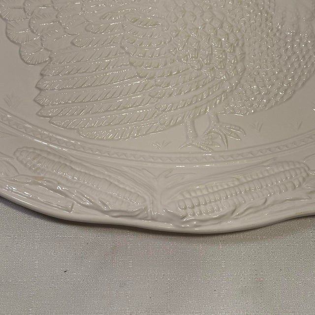 Vintage Portuguese Majolica Turkey Platter A. Santos For Sale - Image 9 of 11