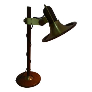 Model 84 Table Lamp in Brass and Oak by Temde, 1970s For Sale