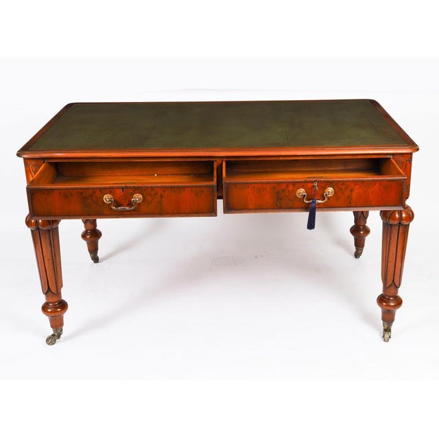 Metal Antique Victorian Partner's Writing Desk, 19th Century For Sale - Image 7 of 18