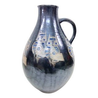 Large Floor Vase with Owl Decor from Töpfereihof Mühlendyck, 1990s For Sale
