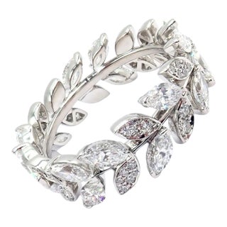 Tiffany & Co. Platlinum Victoria Vine Diamond Eternity Ring, Size 7 For Sale