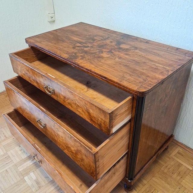 Vintage Biedermeier Chest of Drawers in Walnut, 1830s For Sale - Image 14 of 18