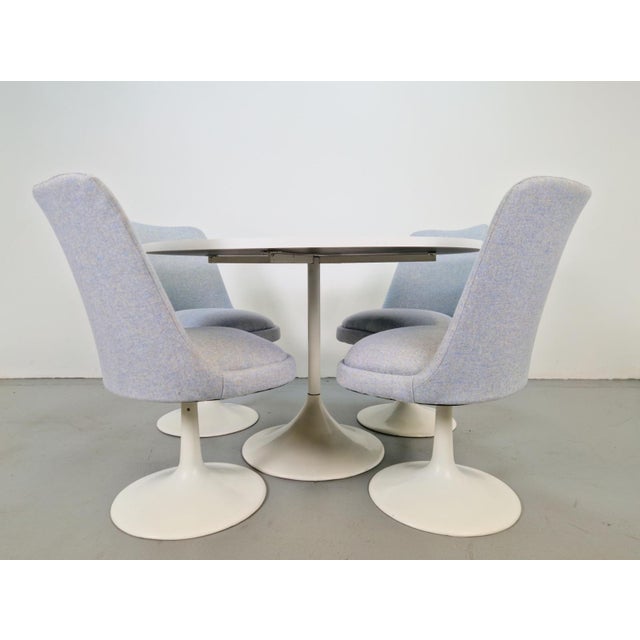 Vintage Tulip Dining Chairs and Table in the style of Eero Saarinen, 1970s, Set of 5 For Sale - Image 15 of 17