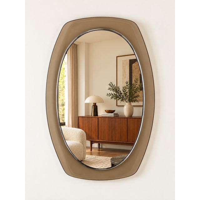 Vintage Mirror with Smoked Glass Frame, 1970s For Sale - Image 9 of 9