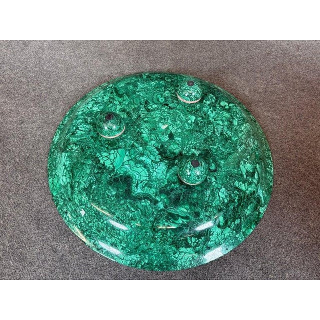 Inlaid Mother of Pearl and Malachite Grand Charger Centerpiece For Sale In Philadelphia - Image 6 of 8