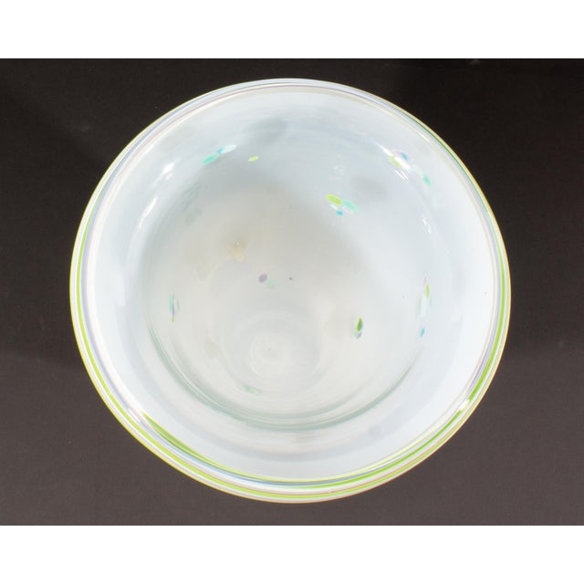 White Art Glass Vase by Bob Shay For Sale - Image 8 of 9