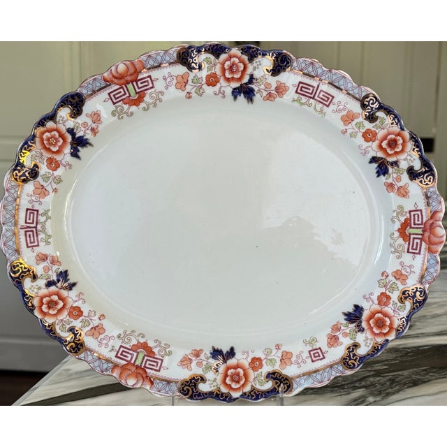 Ceramic Made in England Antique Samuel Radford, LTD Imari Style Platter For Sale - Image 7 of 13