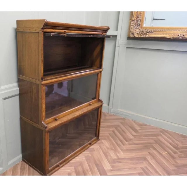 Wood Arts and Crafts Stacking Barristers Bookcase or Filing Cabinet, 1900s For Sale - Image 7 of 8