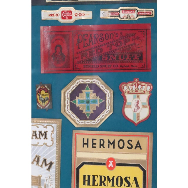 Set of Eight Wood Framed Cigar Box Label Collection For Sale - Image 12 of 14