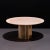 Dining table with marble top and multifaceted pedestal in cast bronze. Inspired by Doric columns in archaic architecture,...