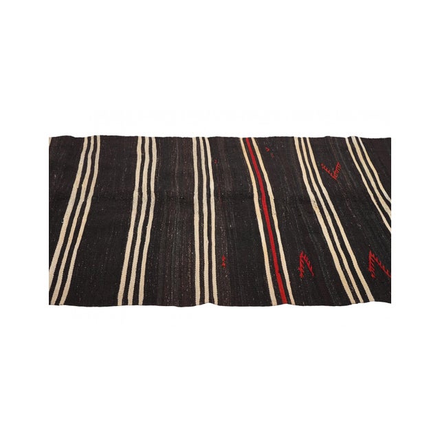 1960s Vintage Striped Kilim Runner - 3`6″ X 13`0″ For Sale - Image 5 of 6
