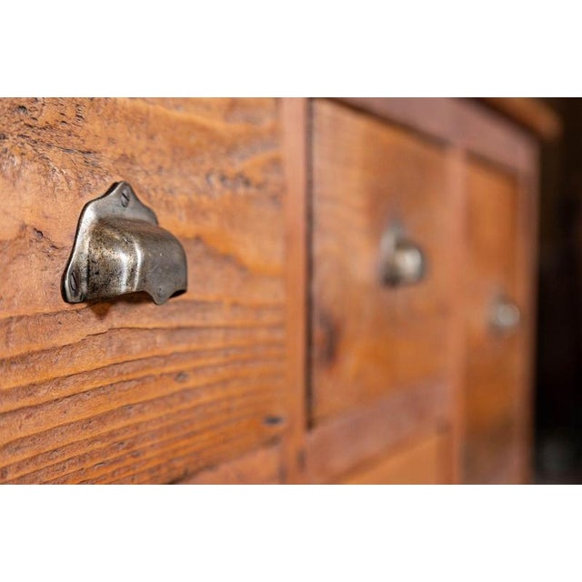 19th Century French Oak and Pine Drapers Counter, 1890 For Sale - Image 6 of 17