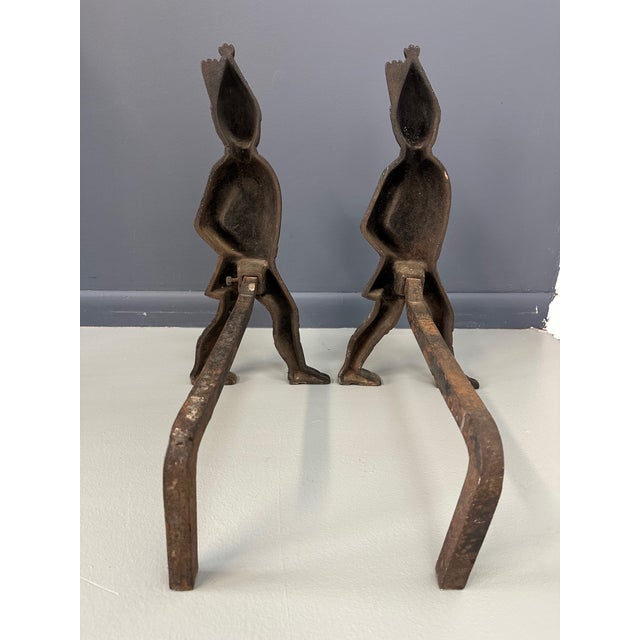 Pair of 19th Century Hessian Soldiers Antique Andirons For Sale - Image 4 of 6
