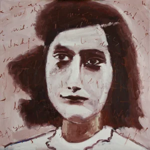 Modern Portraiture Girl, Sepia Portrait (24″×24″, Original Oil on Canvas)