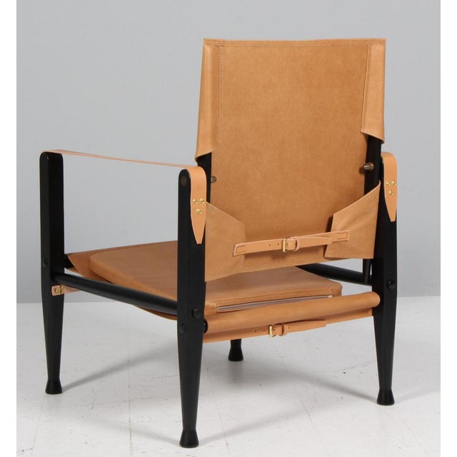 Animal Skin Vintage Safari Chair by Kaare Klint for Rud Rasmussen, 1960s For Sale - Image 7 of 8