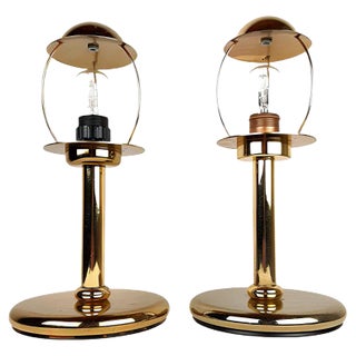 Gold Metal Table Lamps from Sijaj Hrastnik, Set of 2 For Sale