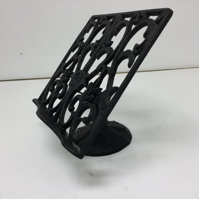 Vintage Heavy Cast Iron Book Rack Stand. Chairish