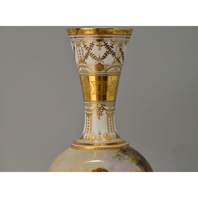 Ivory Royal Vienna Antique Original Artist Signed Franz Dorfl Dice Throwers Figurative Hand Painted Enamel Jeweled Porcelain Vase For Sale - Image 8 of 12