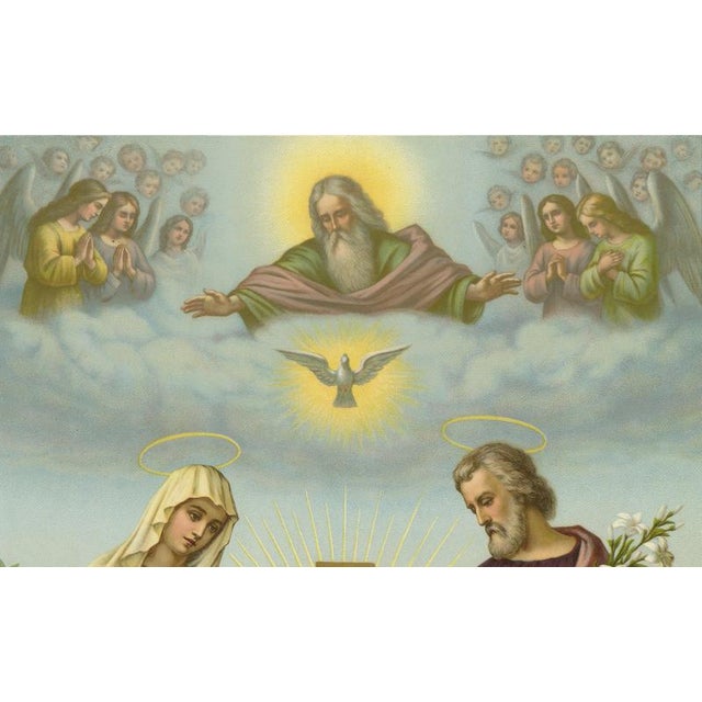 Holy Family with God the Father, 1900, Paper For Sale - Image 4 of 10