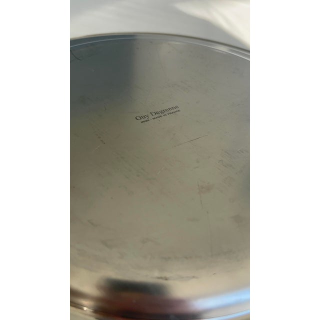 1980s Round Stainless Steel Serving Tray by Guy Degrenne, 1980s For Sale - Image 5 of 8