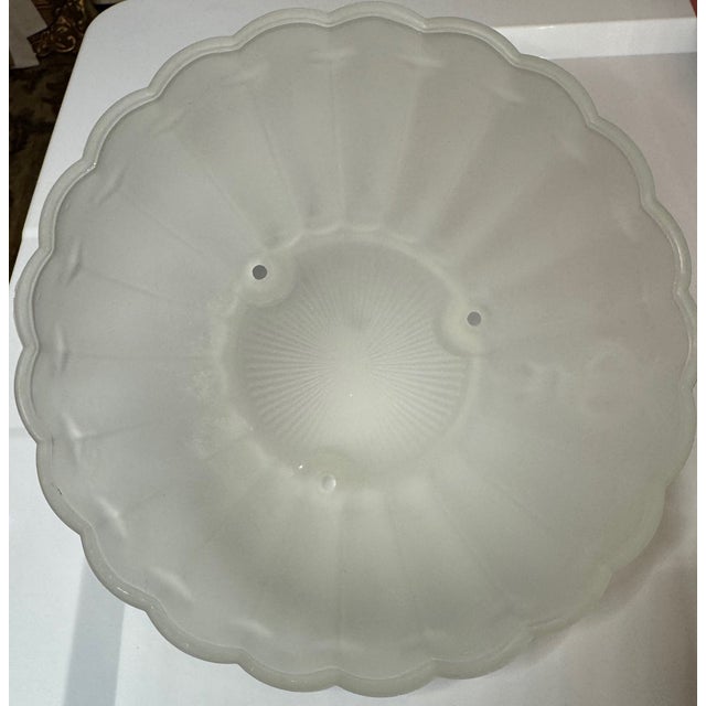Transparent Vintage Frosted Glass Nautical Light Shade – Scalloped Shell Form With Rope Motif, Coastal Sconce or Flush Mount Globe For Sale - Image 8 of 10