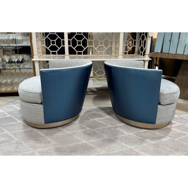 Kravet Provo Swivel Chairs, a Pair For Sale In West Palm - Image 6 of 15