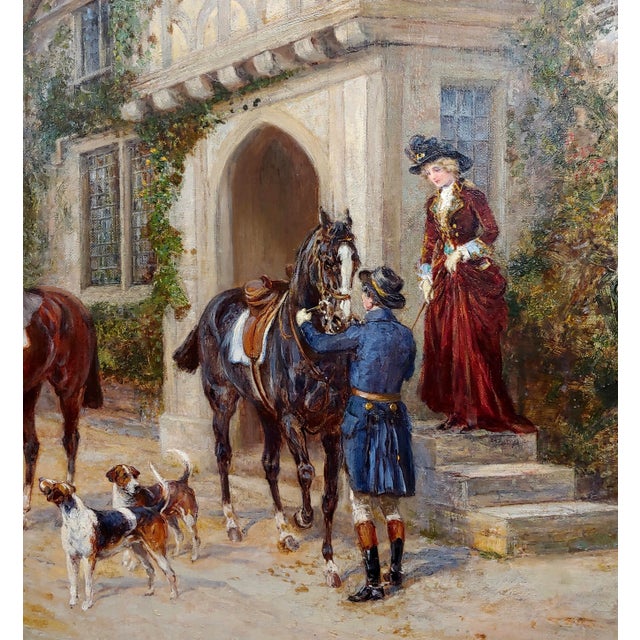 Brown Heywood Hardy - Getting Ready for the Fox Hunt -19th Century Sporting Oil Painting For Sale - Image 8 of 13