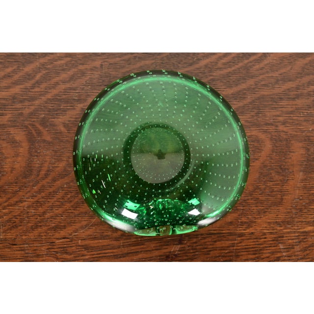Green Archimede Seguso Style Italian Murano Glass Ashtray or Catchall For Sale - Image 8 of 10