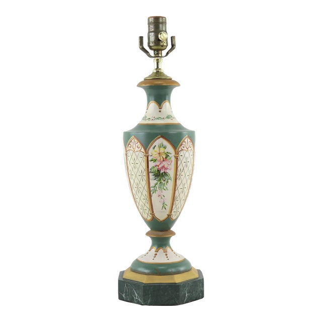 Early 20th Century Vintage Trophy Lamp on Faux Marble Base For Sale
