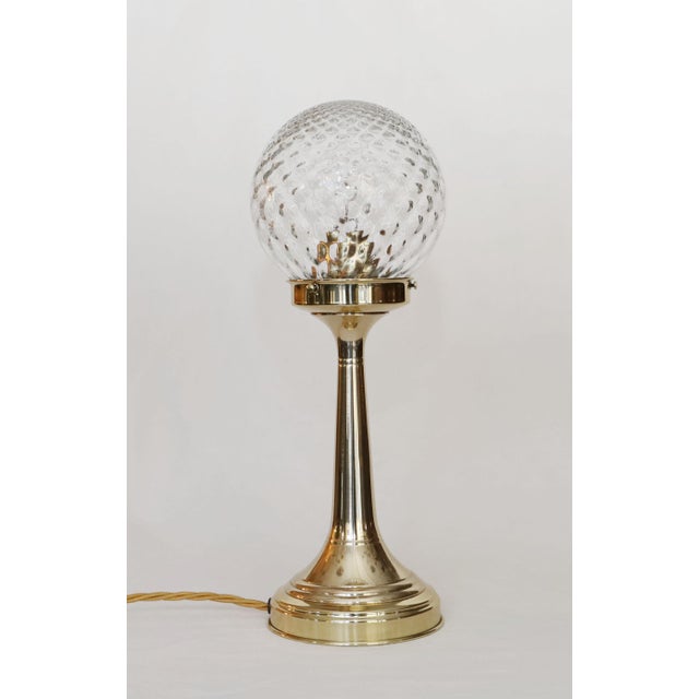 Art Nouveau Table Lamps in Brass and Glass, 1890s, Set of 2 For Sale - Image 4 of 6