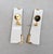 Vintage 1980s Signed Napier Modernist Goldtone & White Resin Pierced Earrings-2 Pieces For Sale - Image 10 of 10