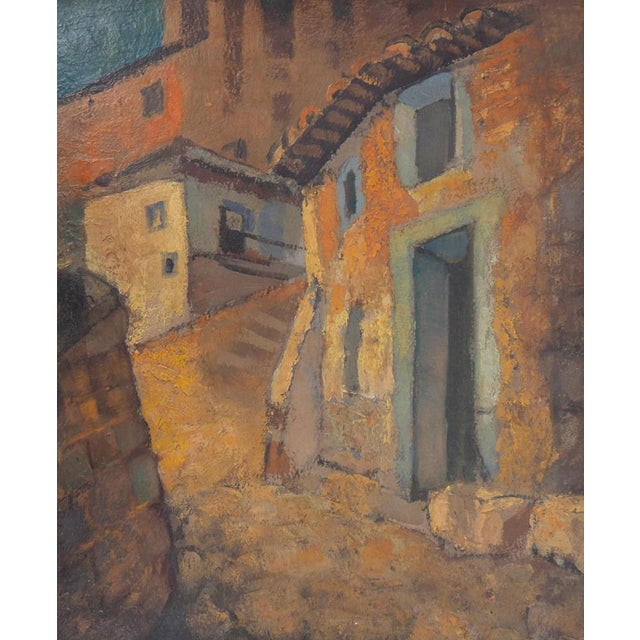 Louis Toffoli, Fortified Village in Spain, Oil on Canvas For Sale - Image 4 of 10