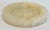 Substantial vintage round stone catchall dish or ashtray featuring strong cream tone striations. Secondary use as a wine...