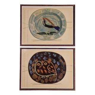 After Picasso, Céramiques de Picasso Plates, 1948, Prints, Framed, Set of 2 For Sale