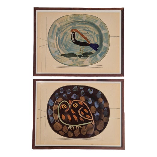 After Picasso, Céramiques de Picasso Plates, 1948, Prints, Framed, Set of 2 For Sale