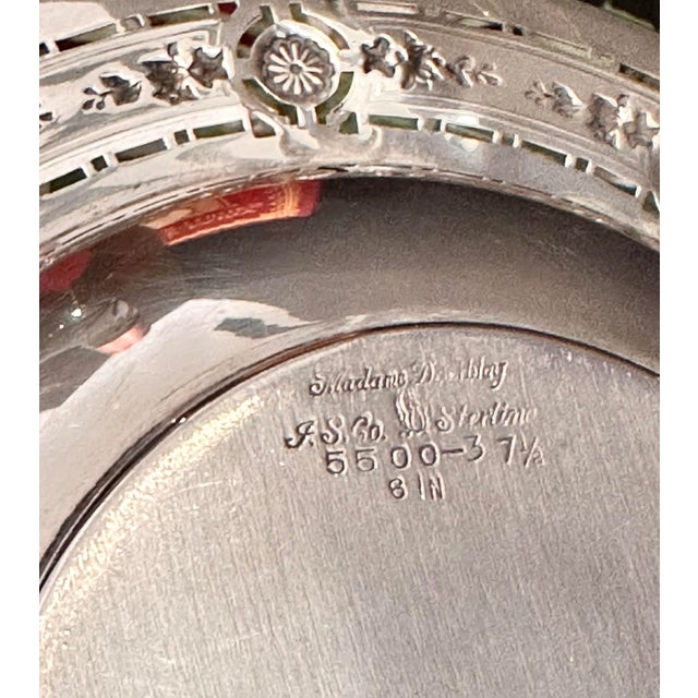 Victorian Vintage International Silver Sterling Brides Basket / Handled Candy Dish For Sale - Image 3 of 8