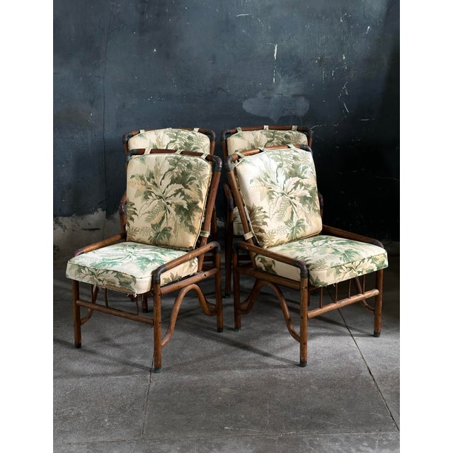 Vintage Coastal Rattan and Bronze Joint Dining Chairs For Sale - Image 10 of 10