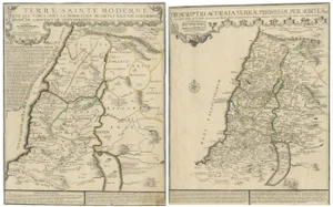Maps of the Holy Ancient and Modern Land by De Fer and Danet, 1720, Set of 2