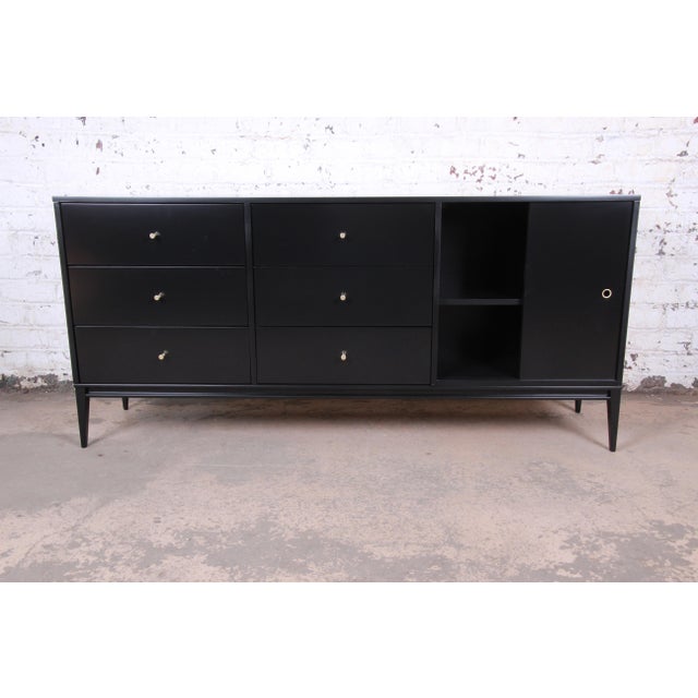 Paul Mccobb Planner Group Mid Century Modern Black Lacquered Credenza Or Long Dresser Newly Restored Chairish