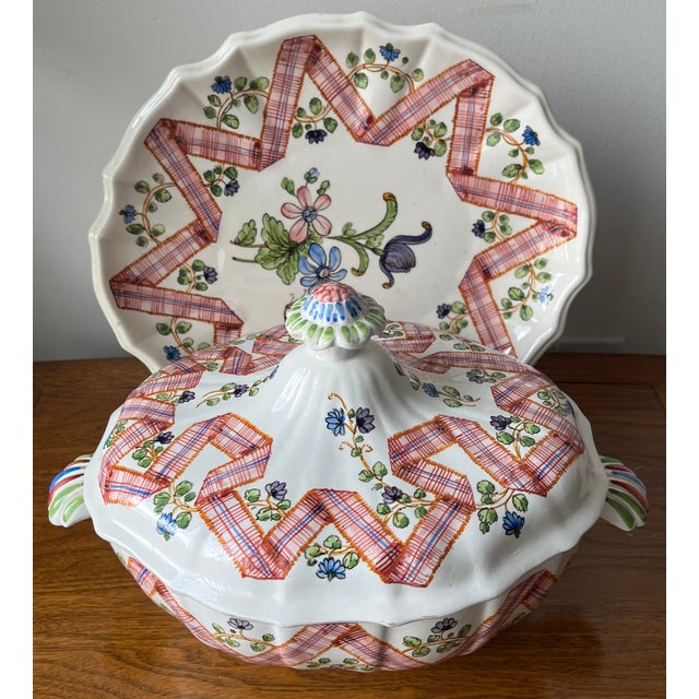 Italian Vintage Italian Tureen W/ Platter, Lid & Ladle- Bonwit Teller For Sale - Image 3 of 8