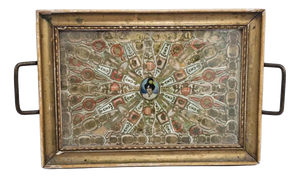 Wooden Tray with Cigar Bands, 1890s